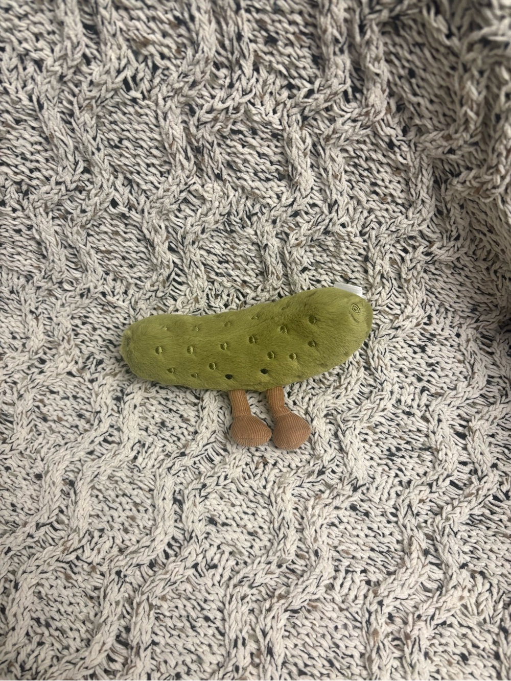 Jellycat Olive Green Plush Pickle with Brown Feet